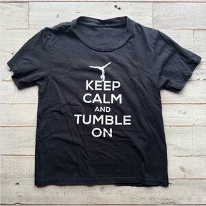 Girls size small (ages 5/6 years) keep calm & tumble on gymnastics SS T shirt